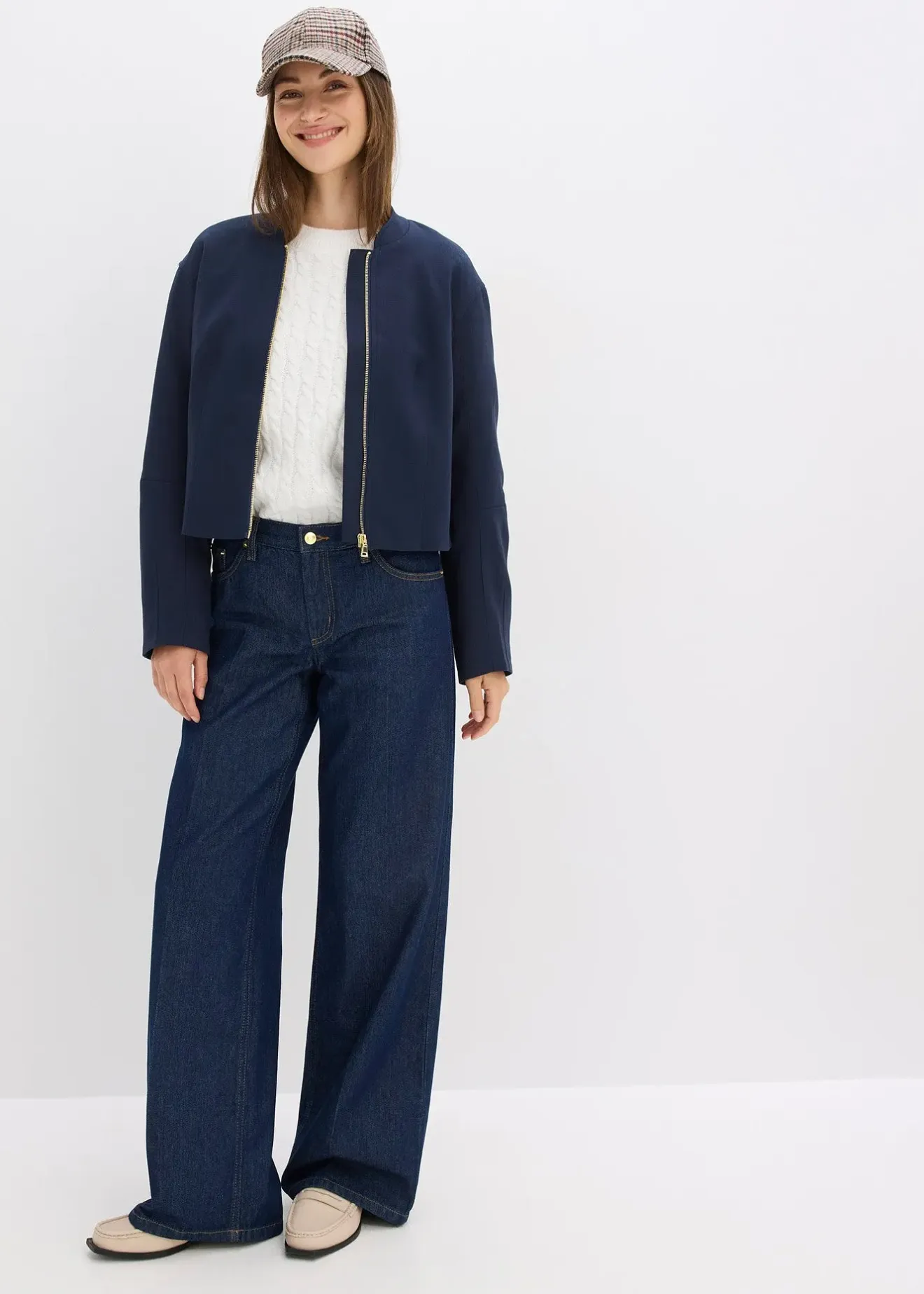 Femme bonprix Jeans|Jean large taille mi-haute