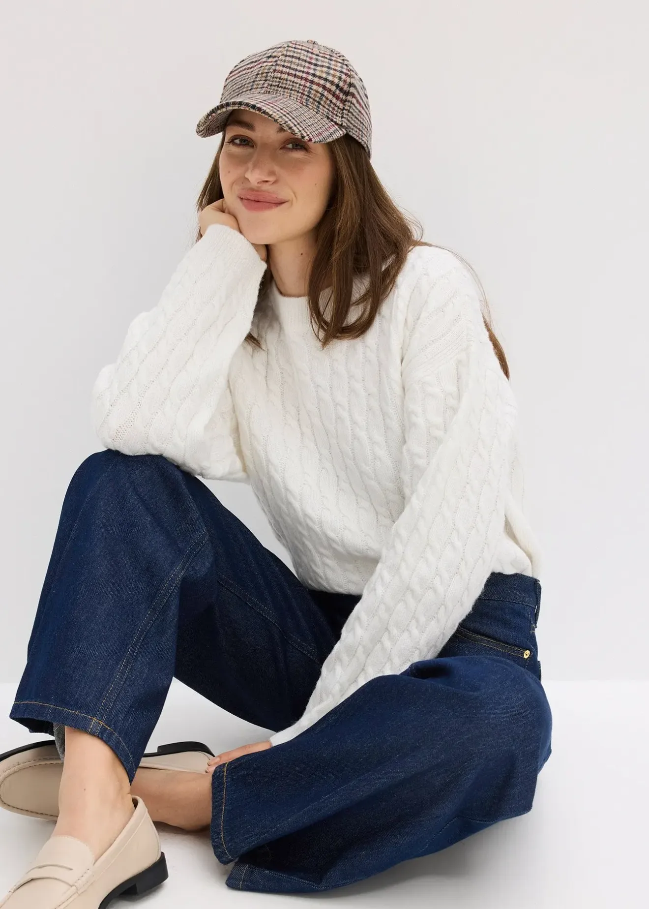 Femme bonprix Jeans|Jean large taille mi-haute