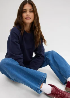 Femme bonprix Jeans|Jean large taille mi-haute