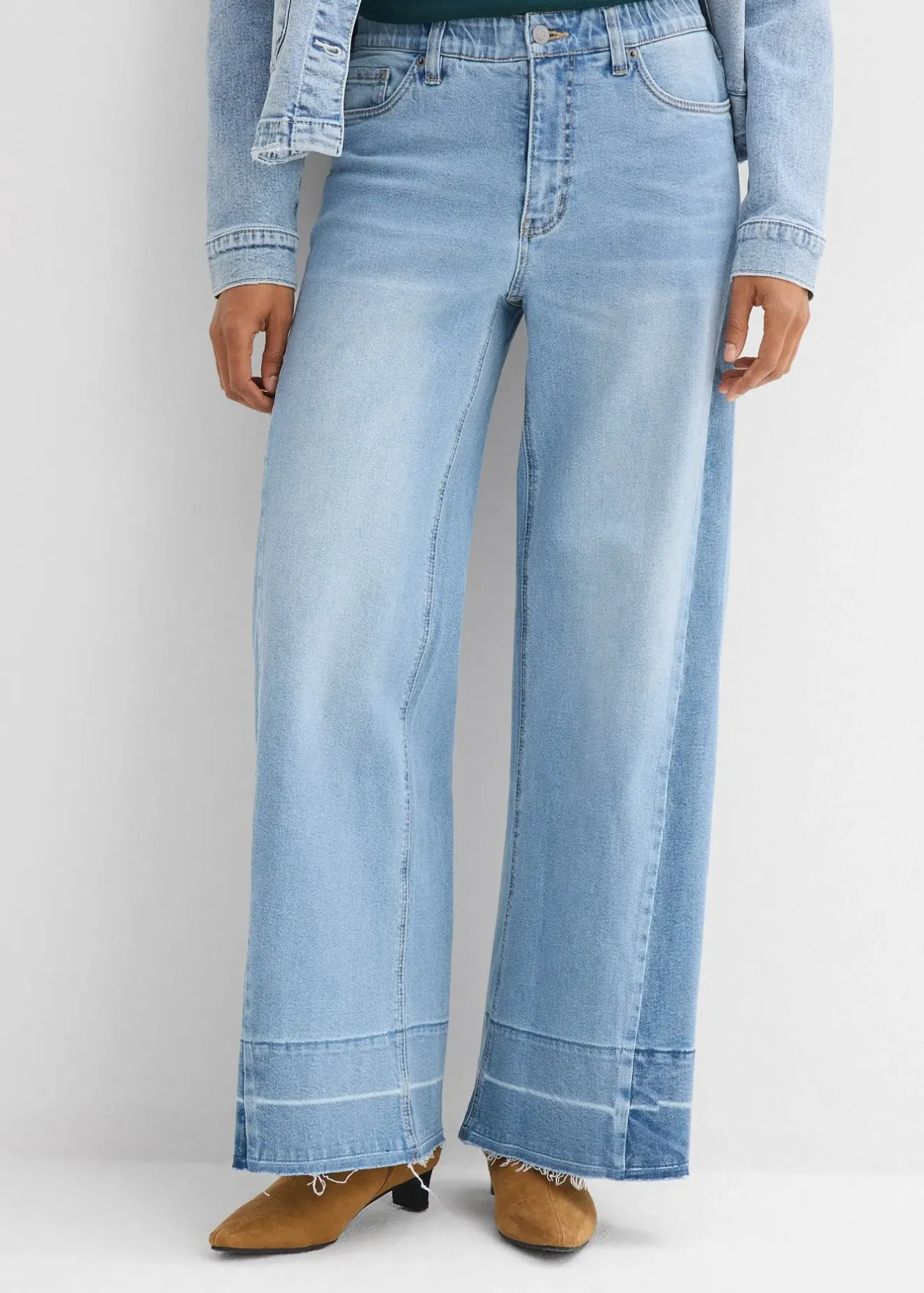 bonprix Jean large taille mi-haute|Femme Jeans|Tailles Petite