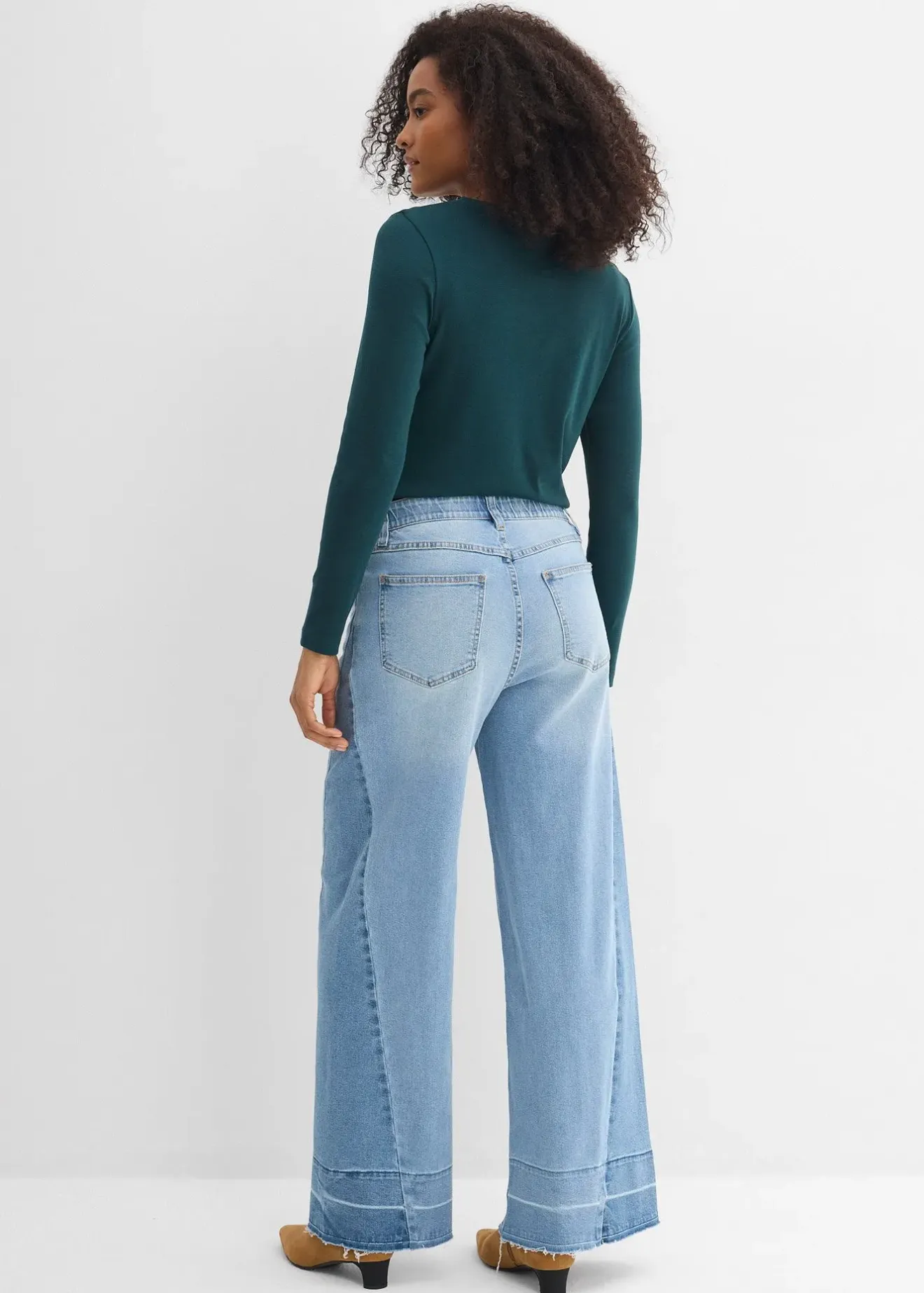 bonprix Jean large taille mi-haute|Femme Jeans|Tailles Petite