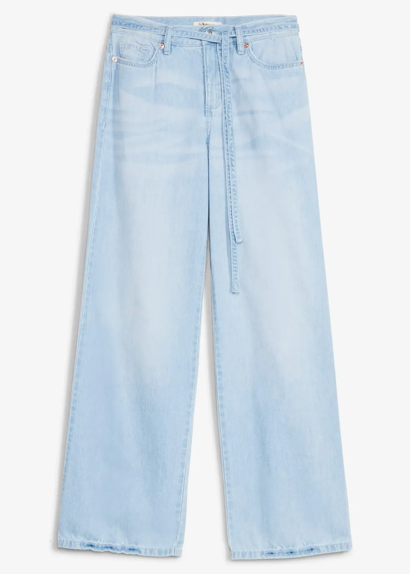 bonprix Jean large taille mi-haute avec ceinture|Femme Jeans|Tailles Petite