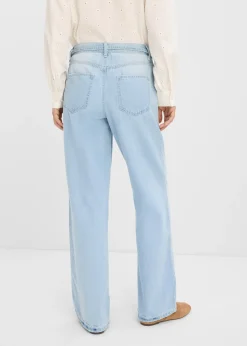 bonprix Jean large taille mi-haute avec ceinture|Femme Jeans|Tailles Petite