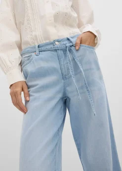 bonprix Jean large taille mi-haute avec ceinture|Femme Jeans|Tailles Petite