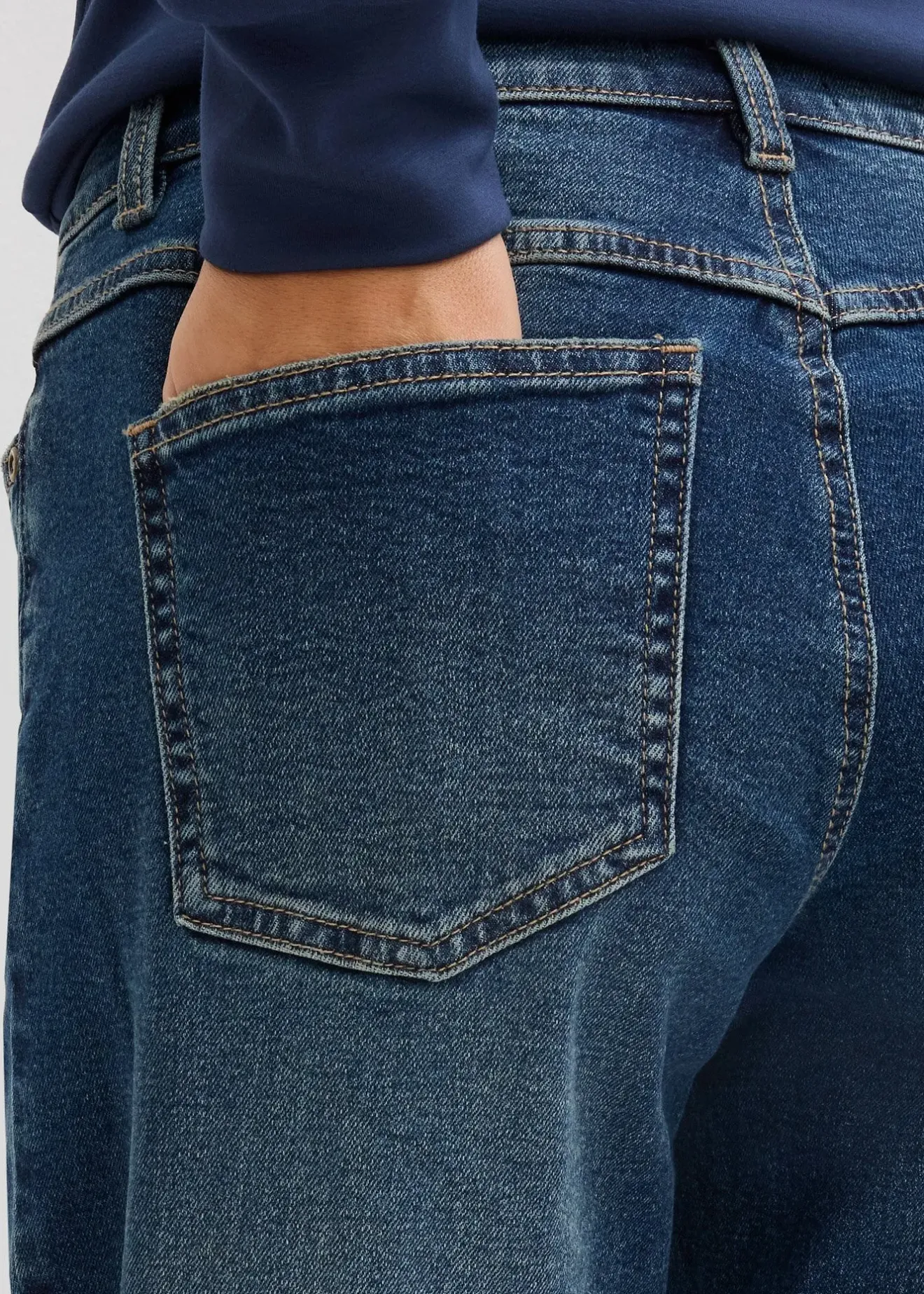 bonprix Jean large taille mi-haute, long|Femme Tailles Petite