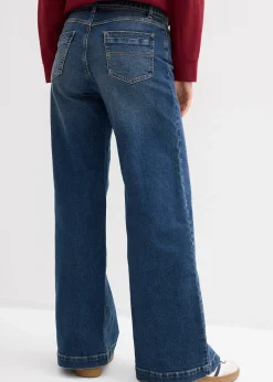 bonprix Jean large taille mi-haute, long|Femme Tailles Petite|Jeans