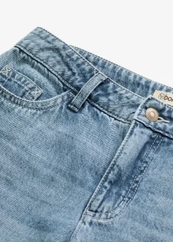 Femme bonprix Jeans|Jean large taille mi-haute, longueur sol, peu extensible