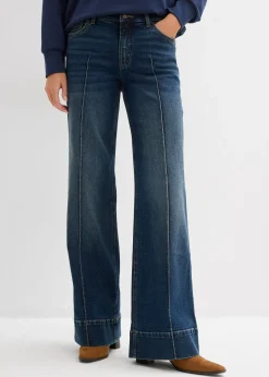 Femme bonprix Jeans|Jean large taille mi-haute, long