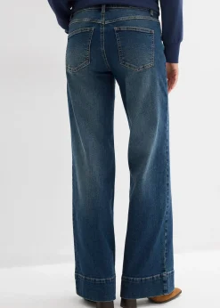 Femme bonprix Jeans|Jean large taille mi-haute, long