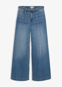 Femme bonprix Tailles Petite|Jeans|Jean large taille mi-haute, long
