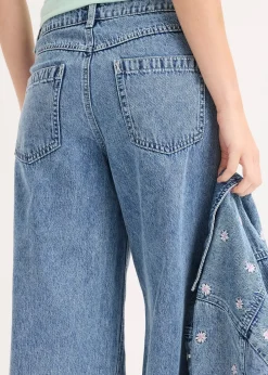 Femme bonprix Tailles Petite|Jeans|Jean large taille mi-haute, coton