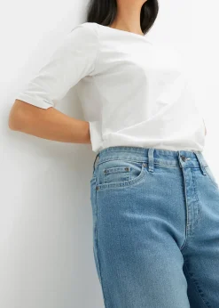 bonprix Jean large taille mi-haute, extensible|Femme Tailles Petite