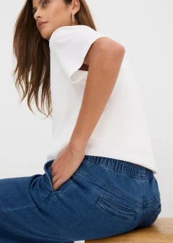 Femme bonprix Jeans|Jean large taille mi-haute, extensible