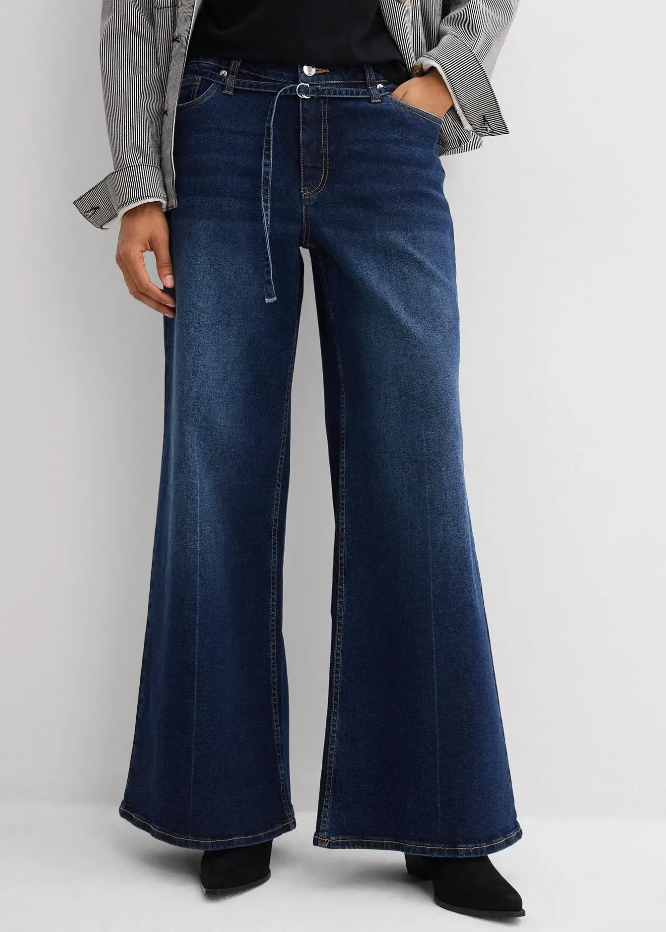 Femme bonprix Tailles Petite|Jean large taille mi-haute