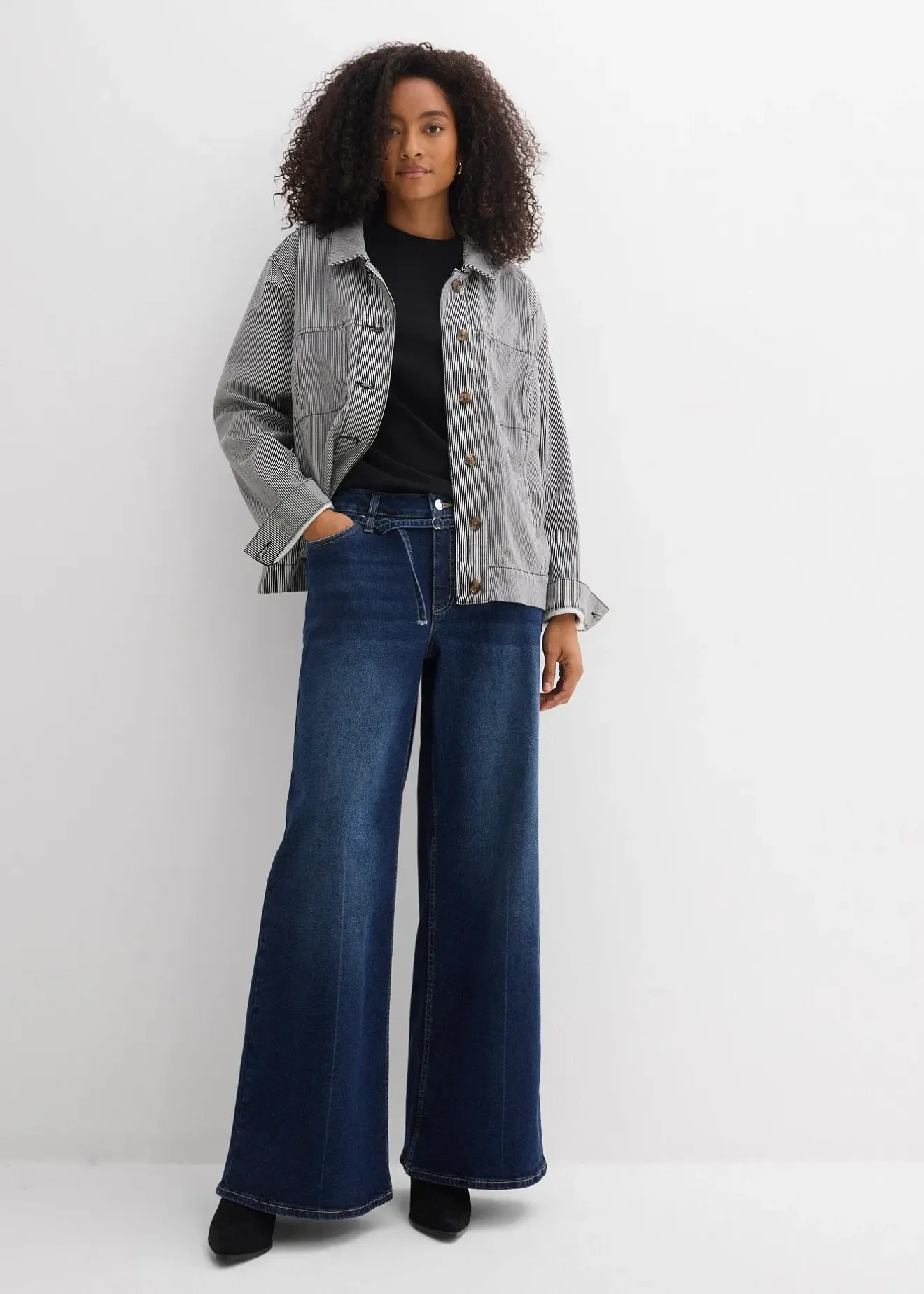 Femme bonprix Tailles Petite|Jean large taille mi-haute