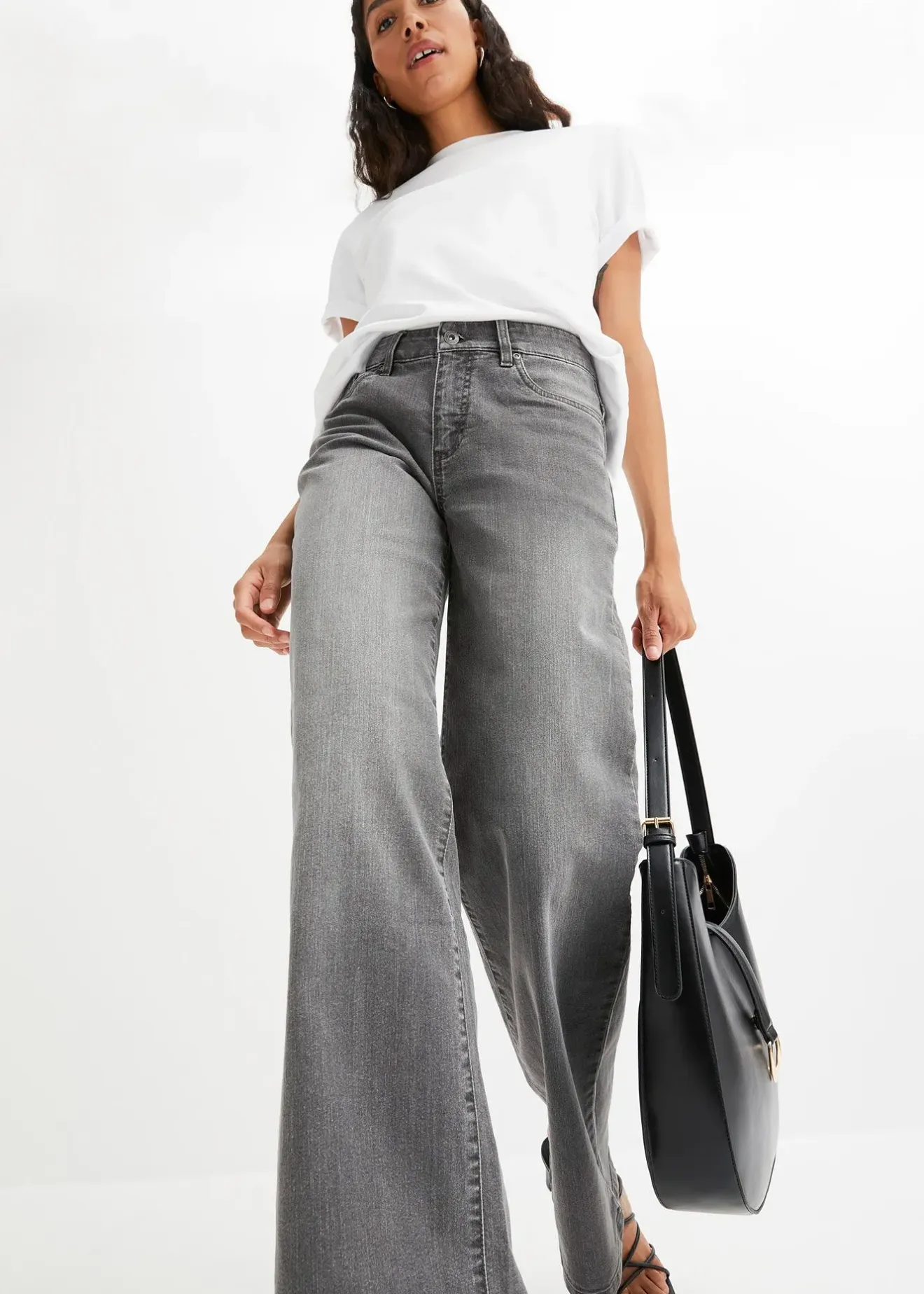 bonprix Jean large taille mi-haute, extensible|Femme Jeans