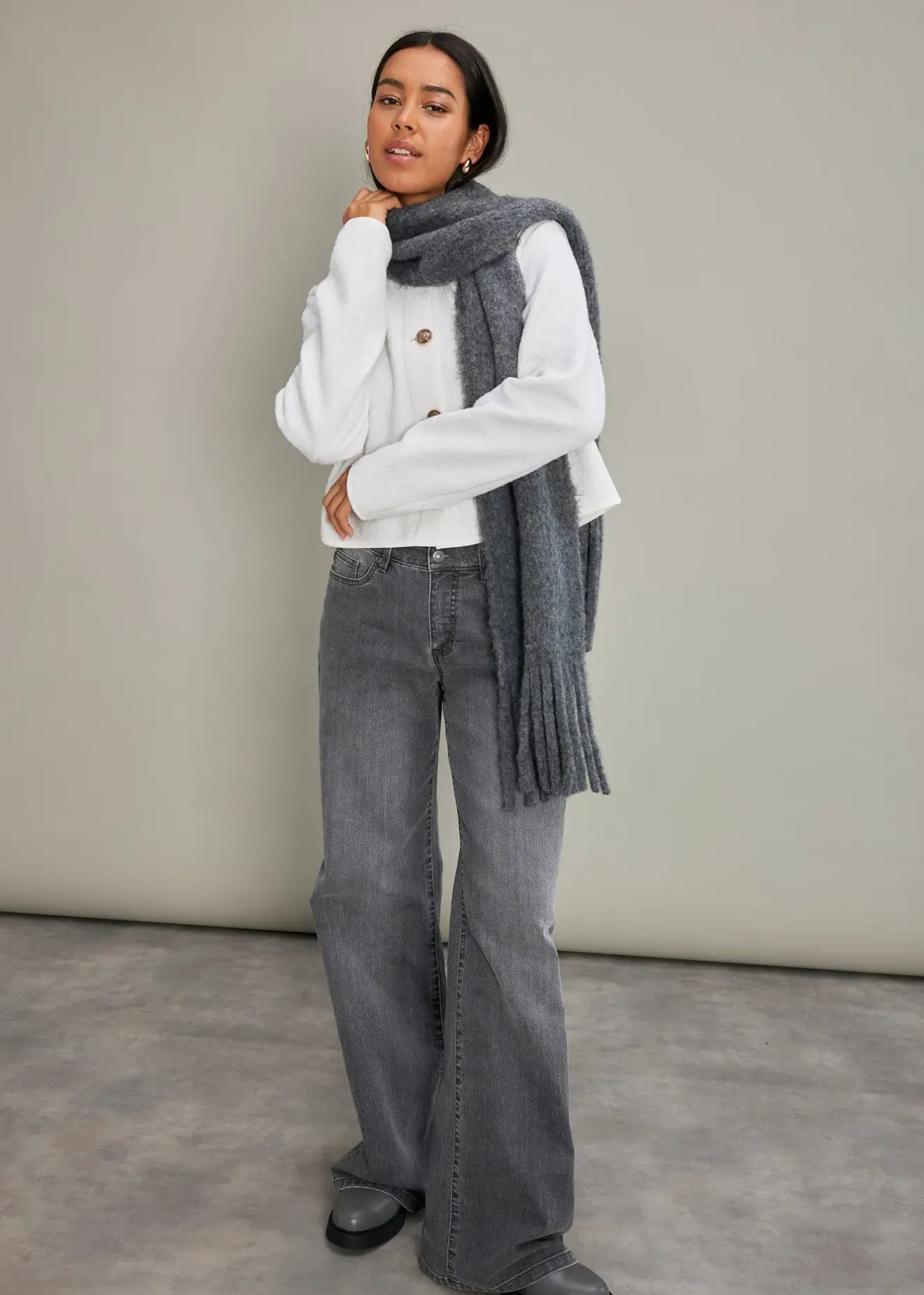 bonprix Jean large taille mi-haute, extensible|Femme Jeans