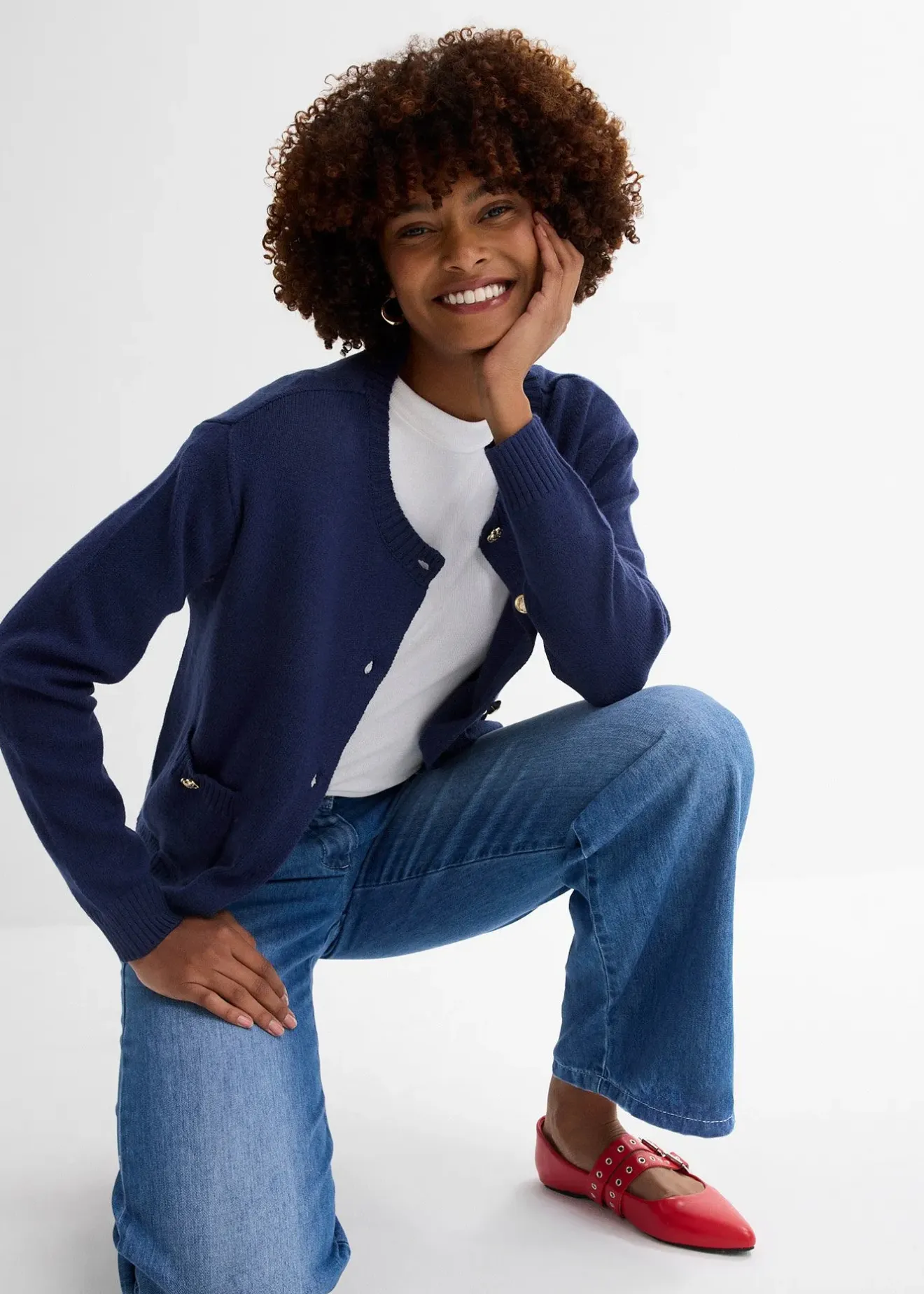 bonprix Jean large taille mi-haute|Femme Tailles Petite|Jeans