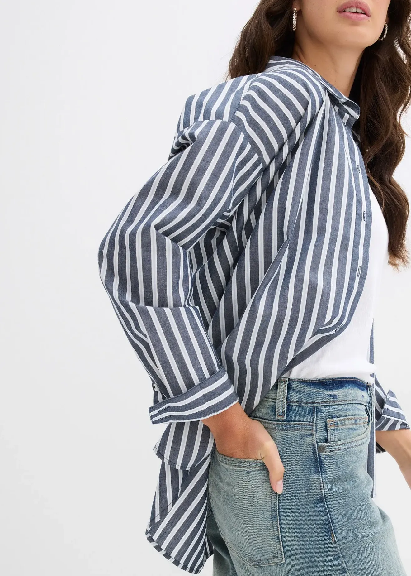 Femme bonprix Jeans|Jean large taille mi-haute