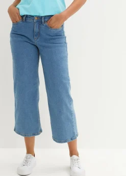 Femme bonprix Jeans|Jean large, taille mi-haute, raccourci