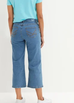 Femme bonprix Jeans|Jean large, taille mi-haute, raccourci