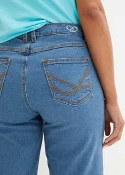 Femme bonprix Jeans|Jean large, taille mi-haute, raccourci