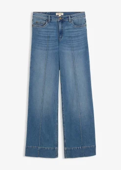 bonprix Jean large taille mi-haute, long|Femme Jeans