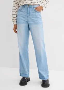 Femme bonprix Jeans|Jean large taille mi-haute, 100% coton