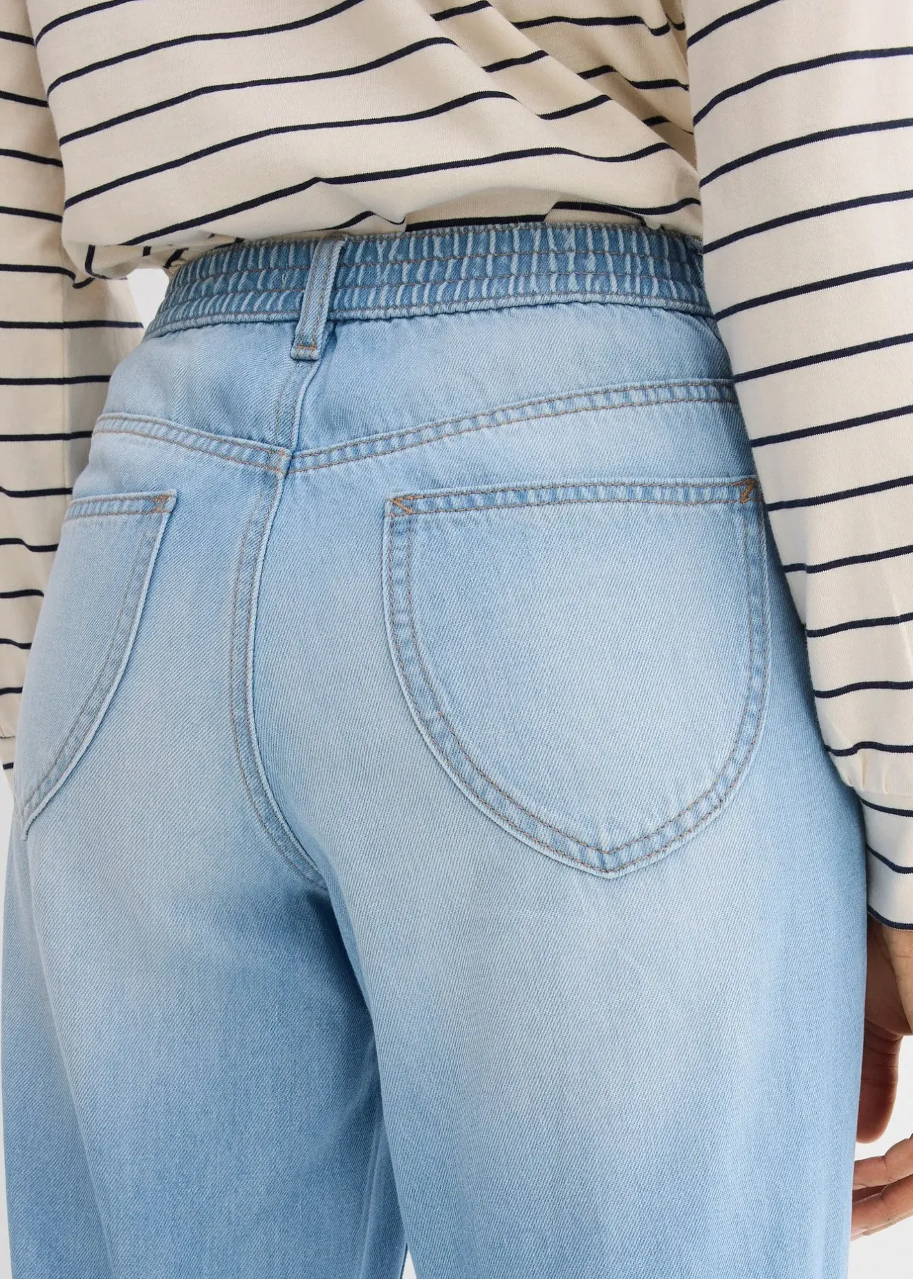 Femme bonprix Jeans|Jean large taille mi-haute, 100% coton