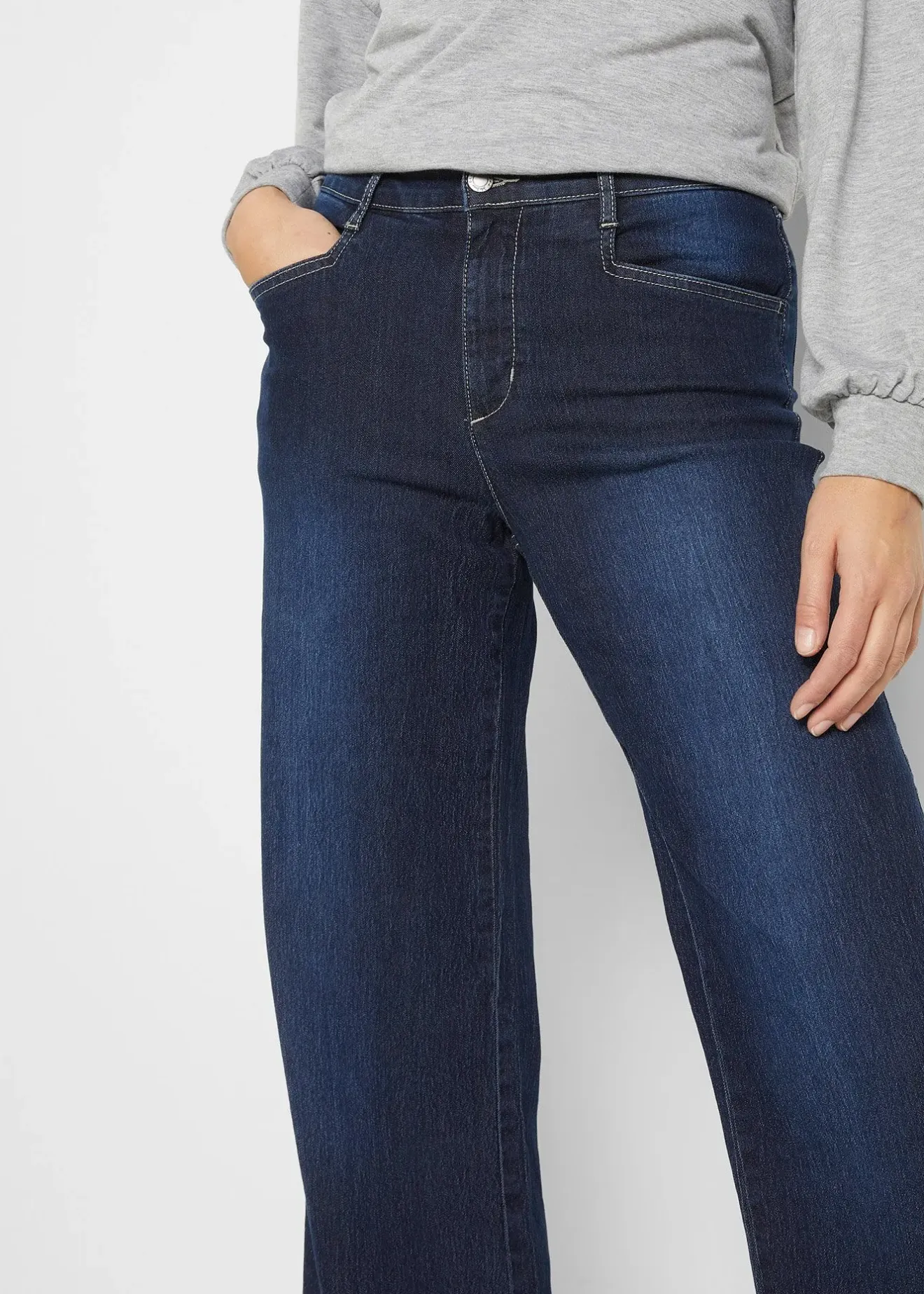 Femme bonprix Jeans|Tailles Petite|Jean large taille mi-haute, extensible