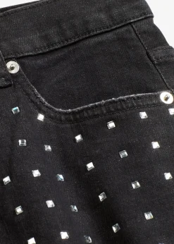 bonprix Jean large taille mi-haute avec strass|Femme Jeans