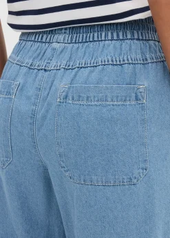 Femme bonprix Jeans|Jean large, taille mi-haute et élastiquée