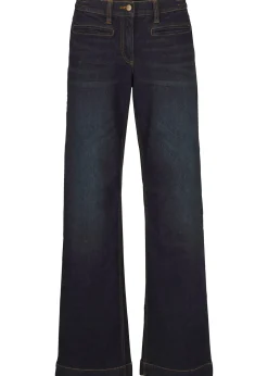 Femme bonprix Jeans|Jean large taille mi-haute élastiquée