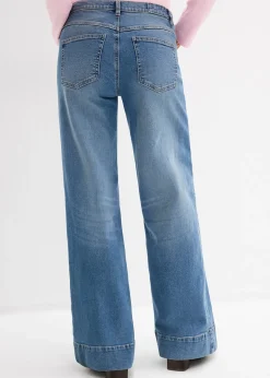 Femme bonprix Tailles Petite|Jean large taille mi-haute, long