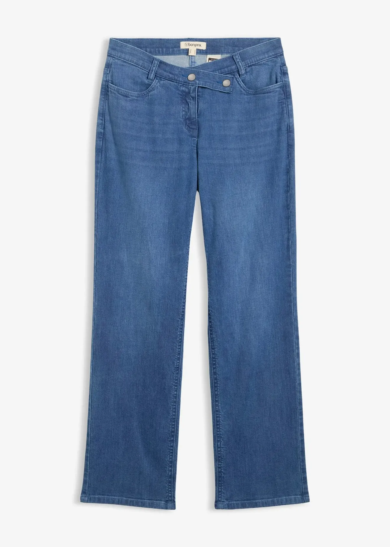 bonprix Jean loose taille mi-haute, coupe droite|Femme Jeans