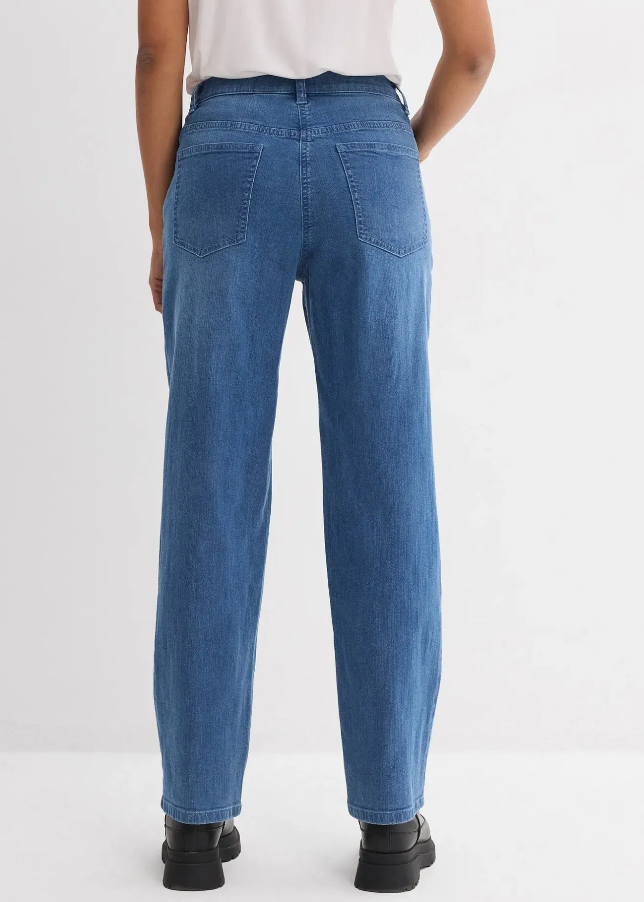 bonprix Jean loose taille mi-haute, coupe droite|Femme Jeans