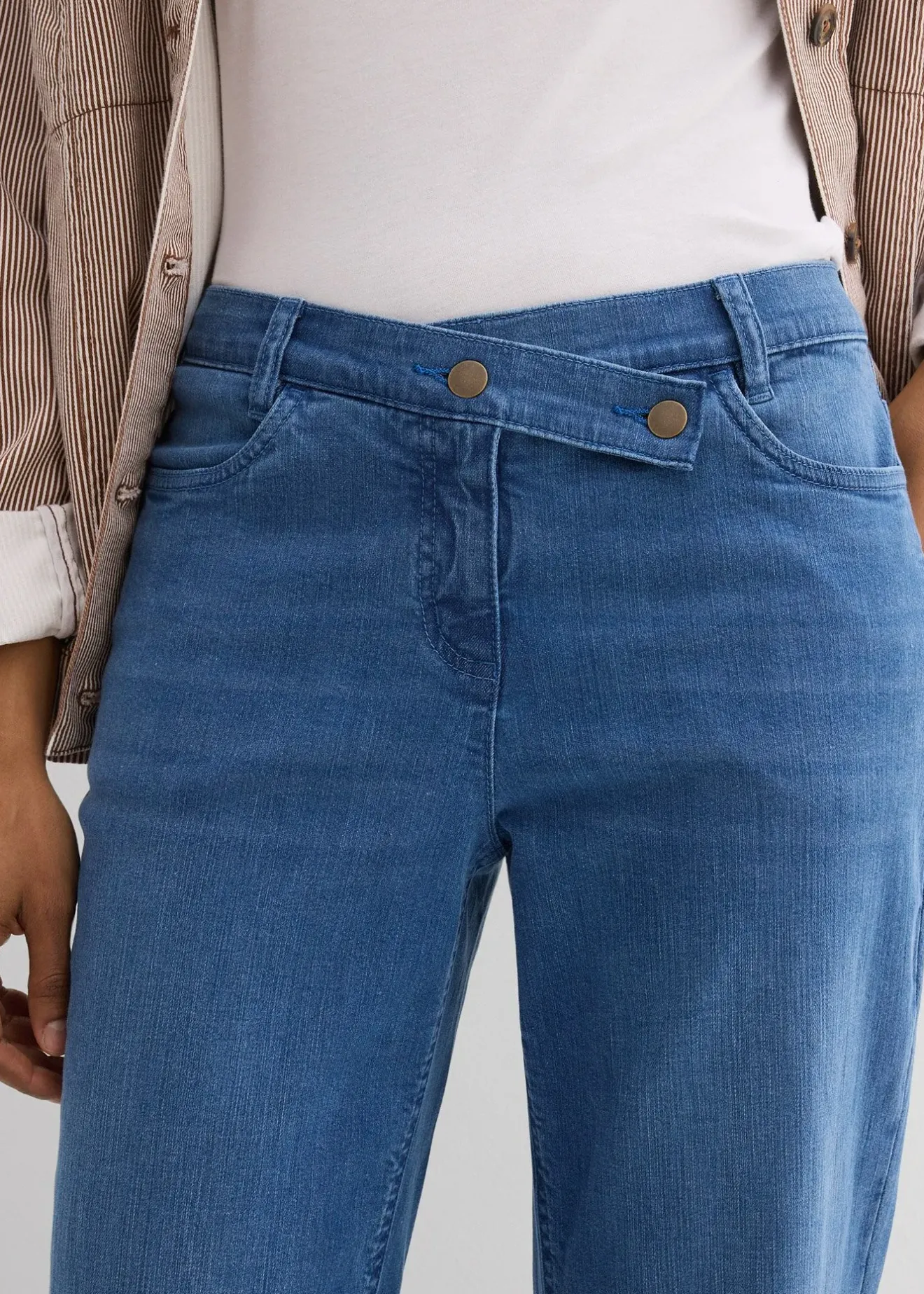 bonprix Jean loose taille mi-haute, coupe droite|Femme Jeans