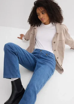 bonprix Jean loose taille mi-haute, coupe droite|Femme Jeans