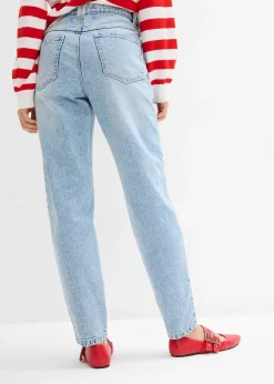 Femme bonprix Jeans|Jean mom cropped taille haute, peu extensible