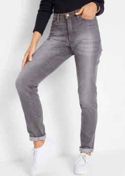 Femme bonprix Tailles Petite|Jean Mom extensible et confortable, taille mi-haute