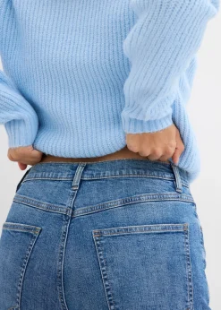 Femme bonprix Jeans|Jean mom taille haute, cropped