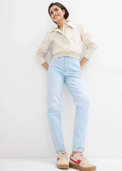 Femme bonprix Jeans|Jean mom taille haute, cropped