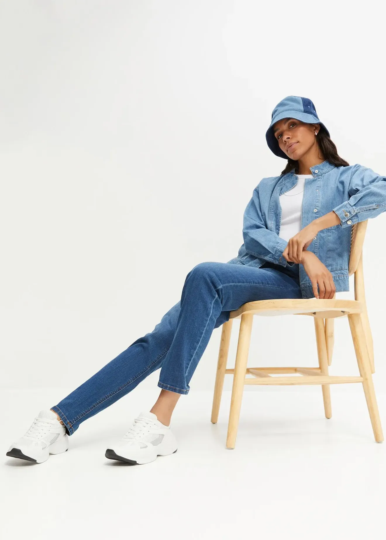 bonprix Jean mom taille haute, extensible|Femme Jeans