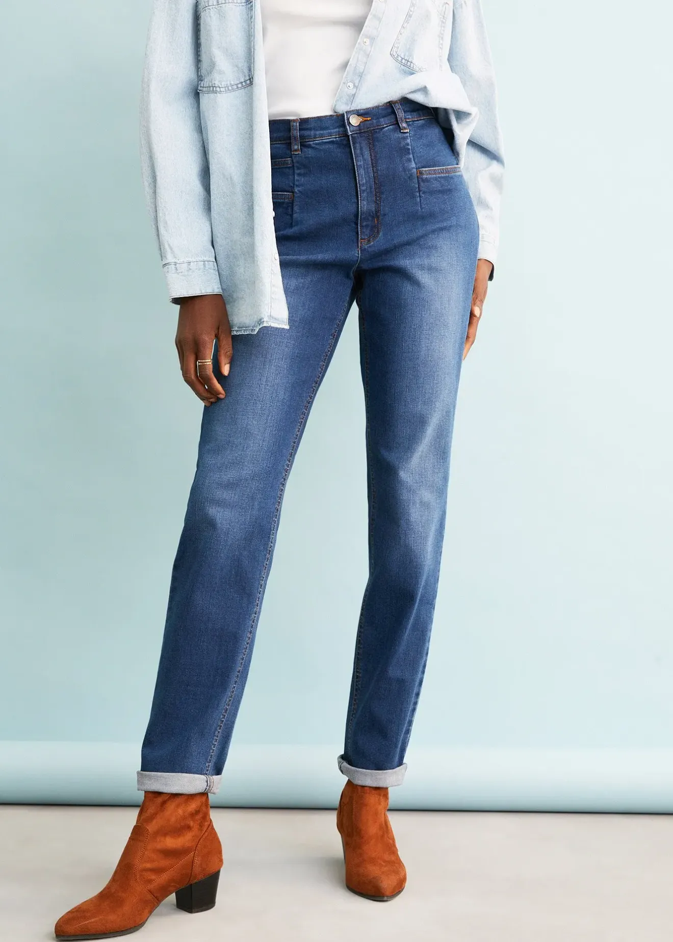 bonprix Jean mom taille haute, extensible|Femme Jeans