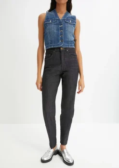 Femme bonprix Jeans|Jean mom taille haute, extensible