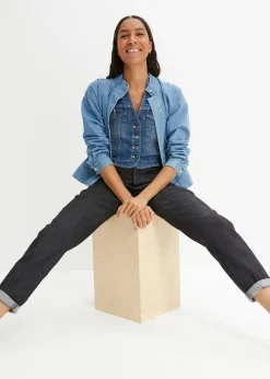 Femme bonprix Jeans|Jean mom taille haute, extensible