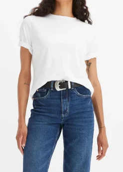 bonprix Jean mom taille haute, peu extensible, cropped|Femme Jeans