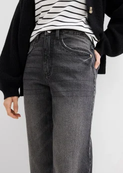 Femme bonprix Jeans|Jean mom taille haute, peu extensible, cropped