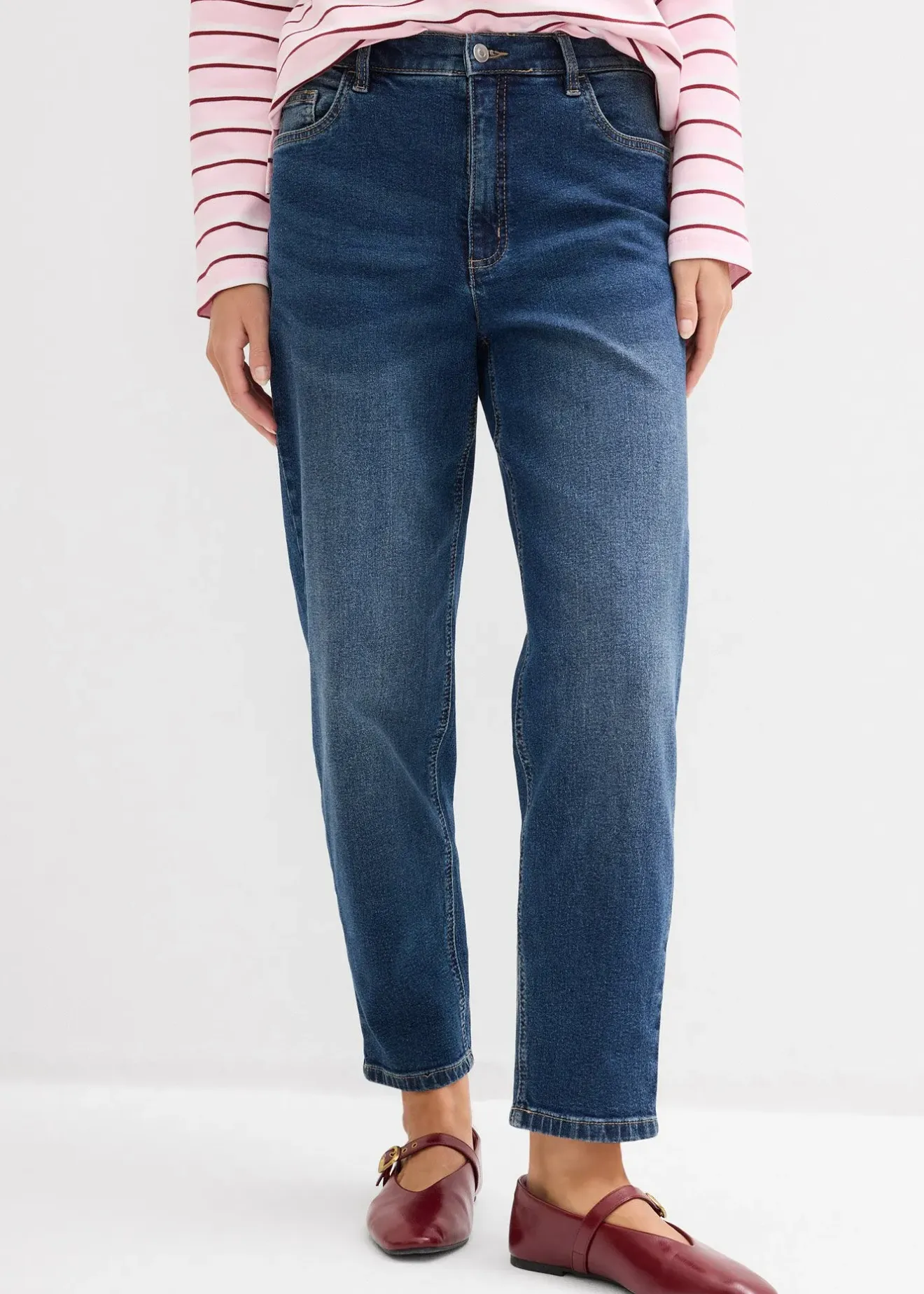 bonprix Jean mom taille haute, raccourci|Femme Jeans