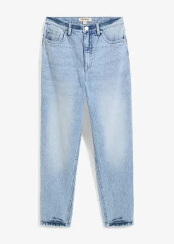 Femme bonprix Jeans|Jean mom taille haute, raccourci, peu extensible